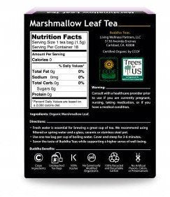 Buddha Teas Organic Marshmallow Leaf Tea 18 bags Box
