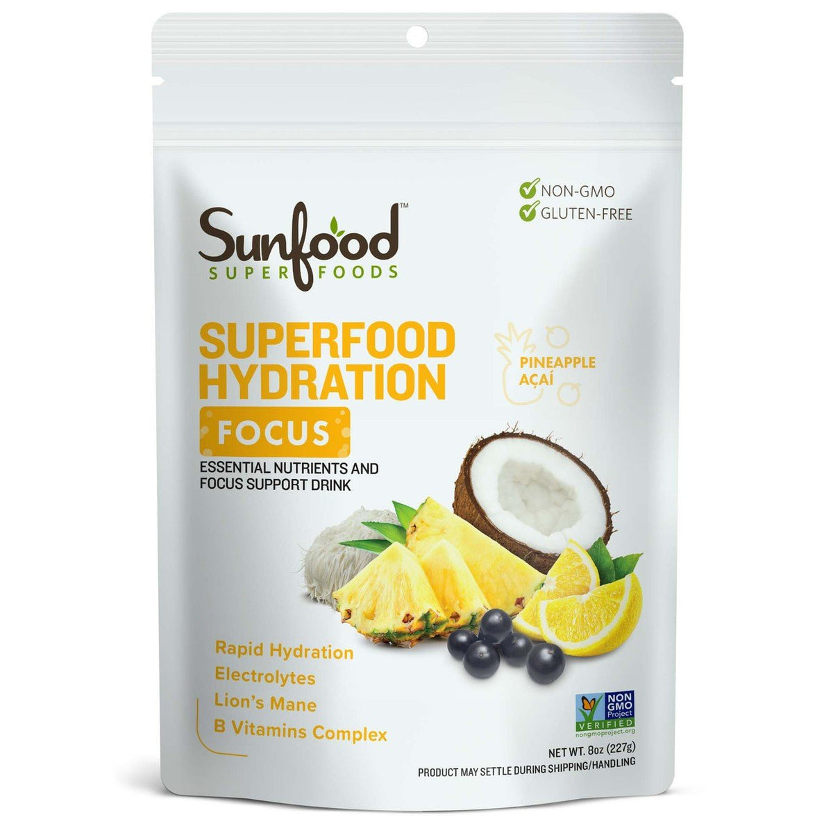 Sunfood Superfood Hydration, Focus 8 oz Powder