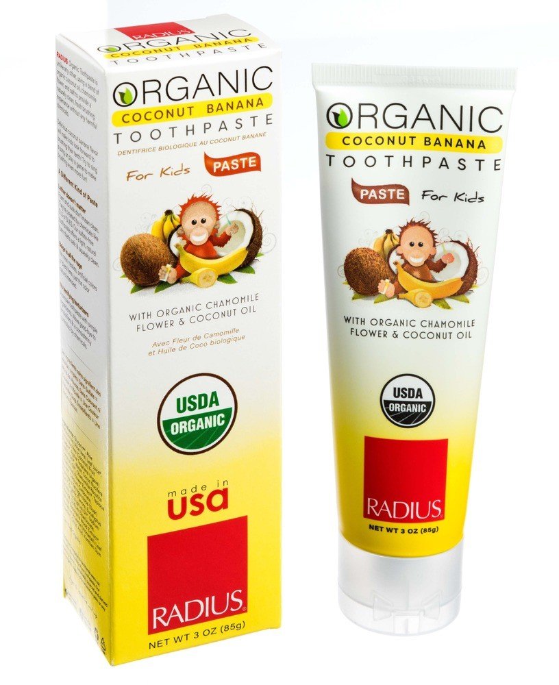 Radius Organic Children's Toothpaste Coconut Banana 3 oz Paste