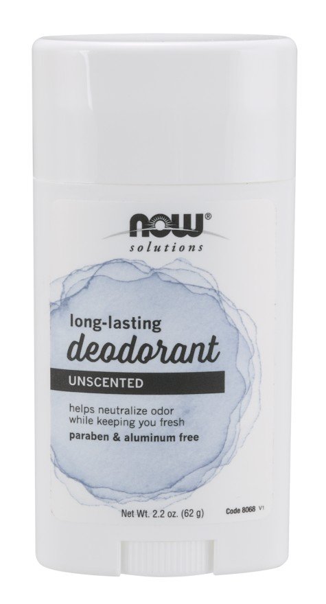 Now Foods Solutions Long-Lasting Deodorant Unscented 2.2 oz Stick