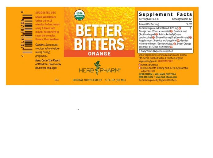 Herb Pharm Better Bitters Orange 1 oz Liquid