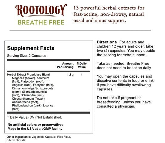 Rootology Breathe Free 120 Capsule