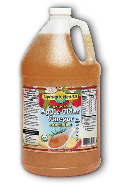 Dynamic Health Apple Cider Vinegar w Mother Certified Organic 128 oz Liquid