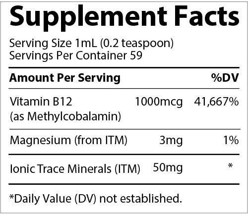 Trace Minerals Liquid Ionic B12 - 1,000mcg 2 fl oz Liquid