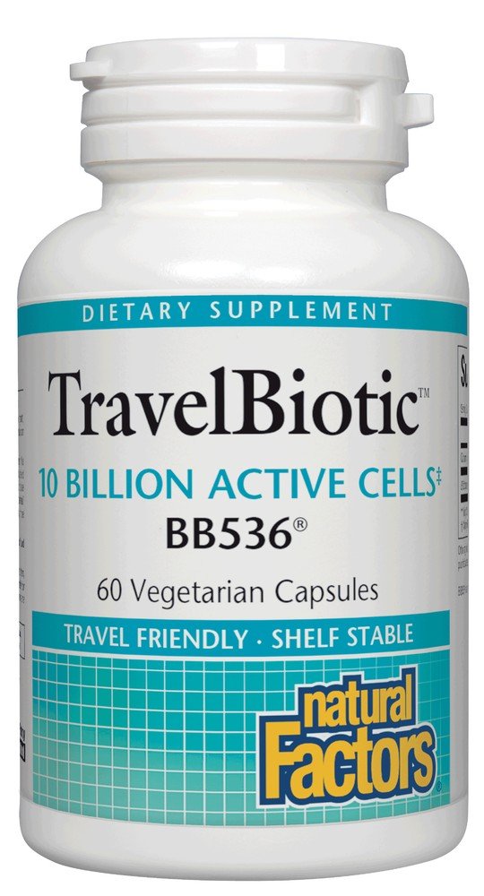 Natural Factors TravelBiotic 10 Billion Active Cells of BB536 60 VegCap