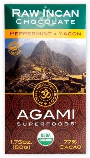 Quality of Life Labs Agami Superfood  Raw  Incan Chocolate Peppermint Yacon 1.75 oz Bar