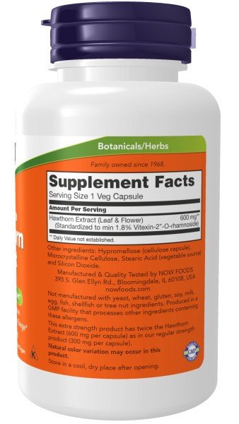 Now Foods Hawthorn Extract 600 mg, Extra Strength 90 VegCap