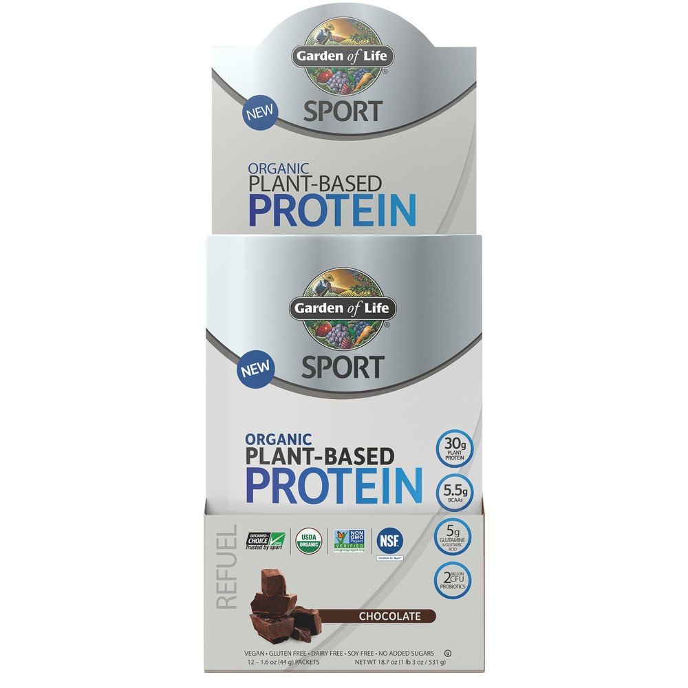 Garden of Life Sport Organic Plant-Based Protein Chocolate 12 packets Box