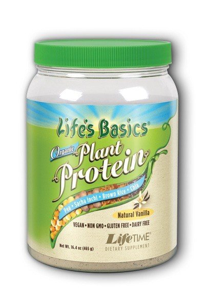 LifeTime Life&#39;s Basic Organic Plant Protein Vanilla 16.4 oz Powder