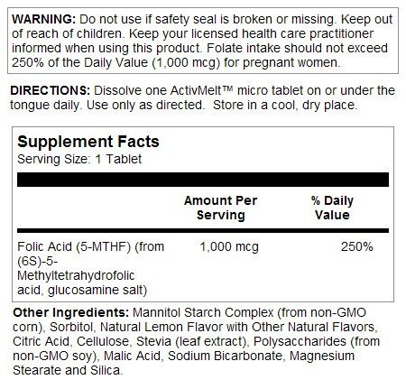 Kal Methyl Folate ActivMelt Lemon 60 Lozenge