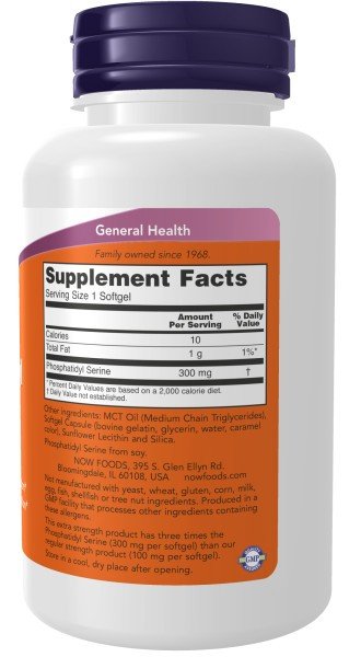 Now Foods Extra Strength Phosphatidyl Serine 300 mg 50 Softgel