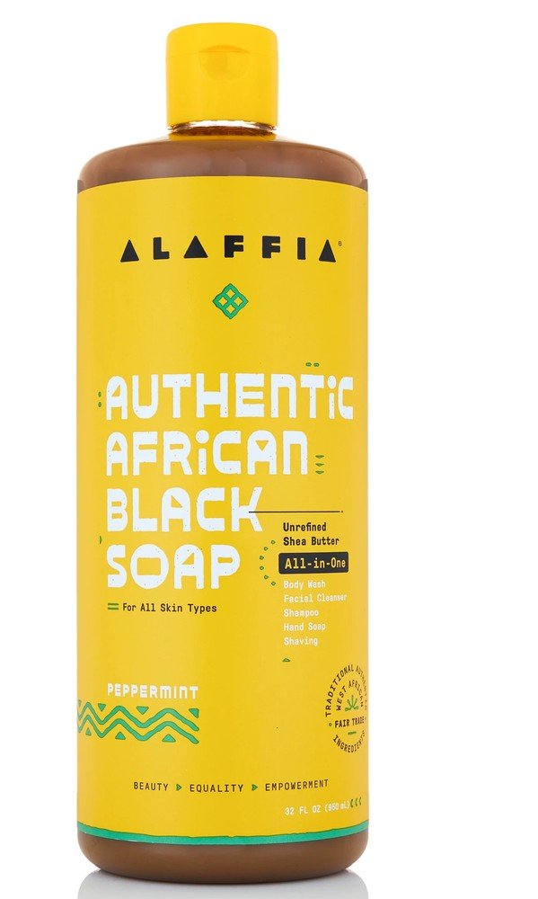 Alaffia Authentic Black Soap Peppermint 32 oz Liquid