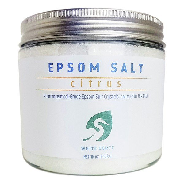 White Egret INC Citrus Bath Crystals 16 oz Salt