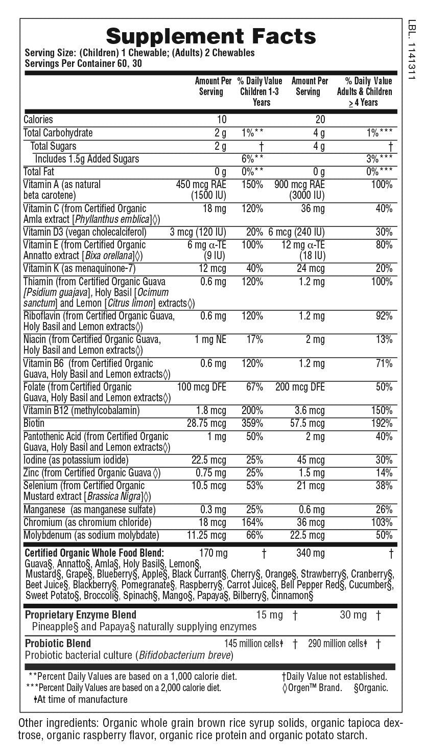 Nature&#39;s Plus Source Of Life Garden Family Multi 60 Chewable