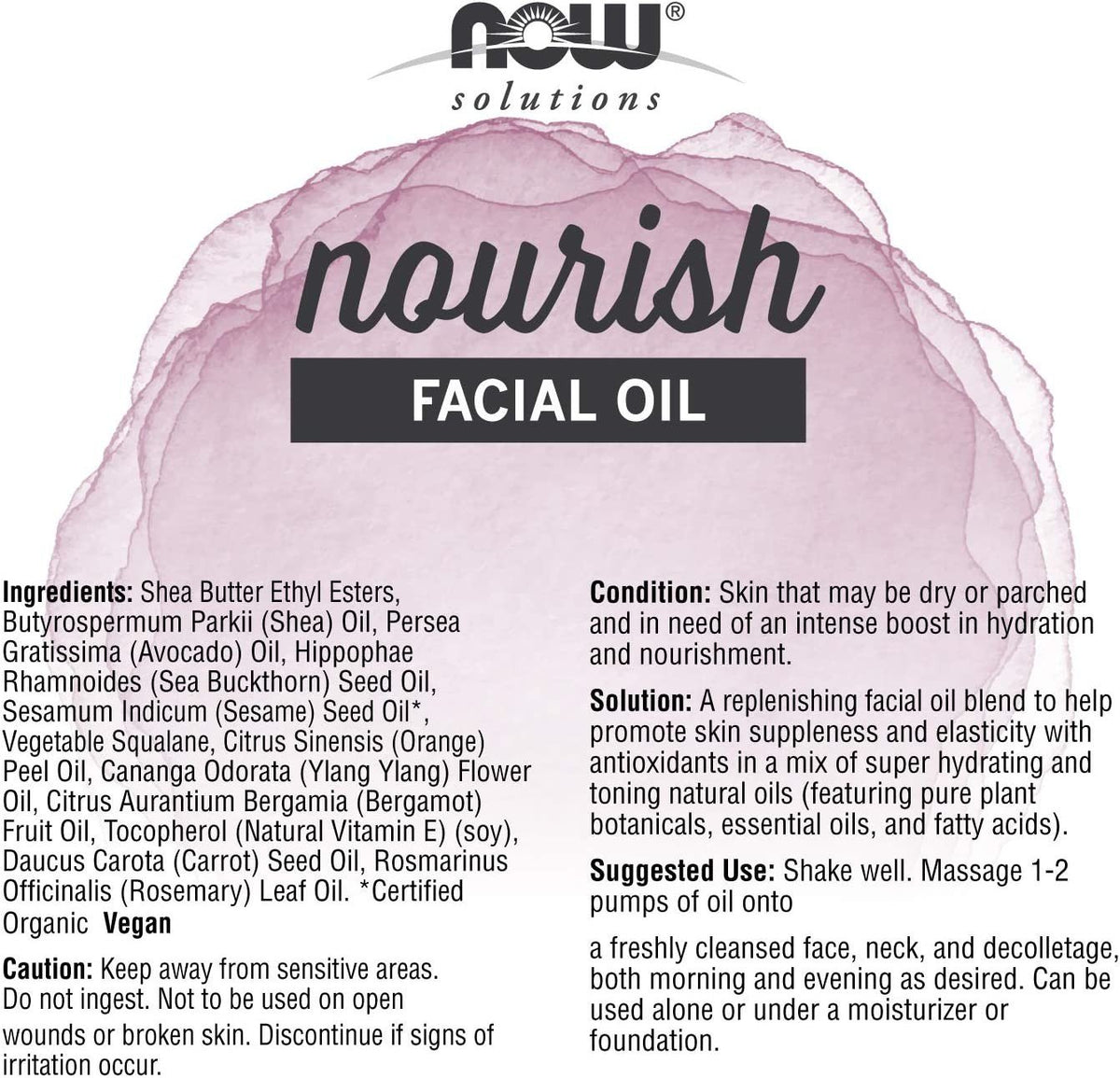 Now Foods Solutions Nourish Facial Oil 1 oz Oil