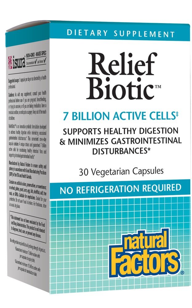 Natural Factors ReliefBiotic 7 Billion 30 VegCap