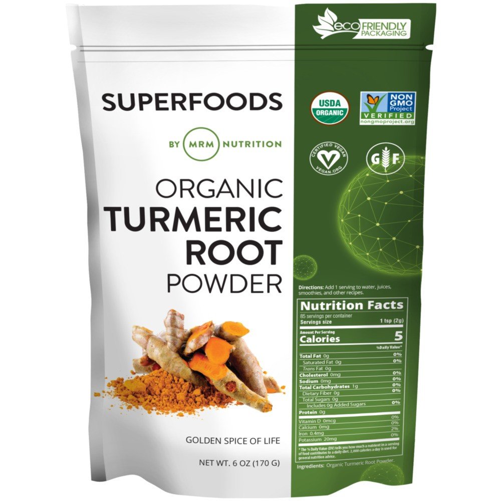 MRM (Metabolic Response Modifiers) Super Foods - Raw Organic Turmeric 6 oz Powder