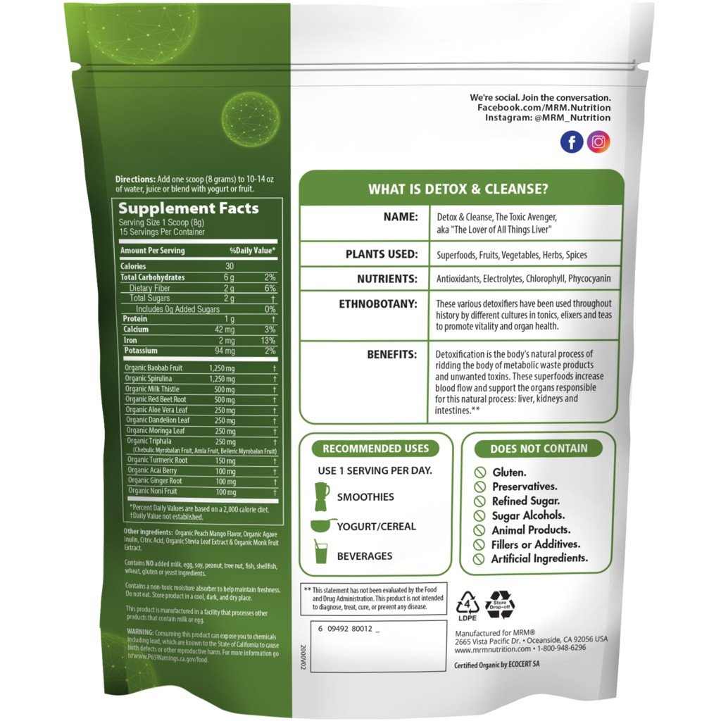 MRM (Metabolic Response Modifiers) Super Foods - Detox &amp; Cleanse 120 g Powder