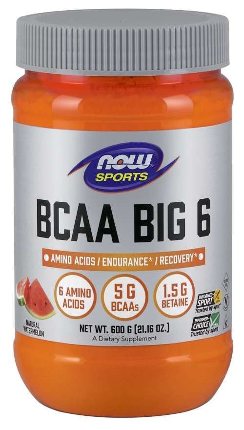 Now Foods BCAA Big 6 Powder, Watermelon 600 grams Powder