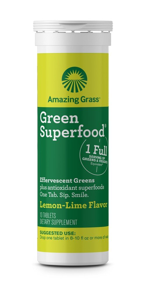 Amazing Grass Green Superfood Effervescent Lemon Lime 10 Tablets Tablet