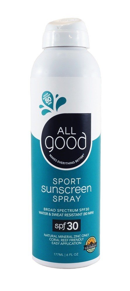 Elemental Herbs All Good Sunscreen Spray Sport 30 SPF 6 oz Spray