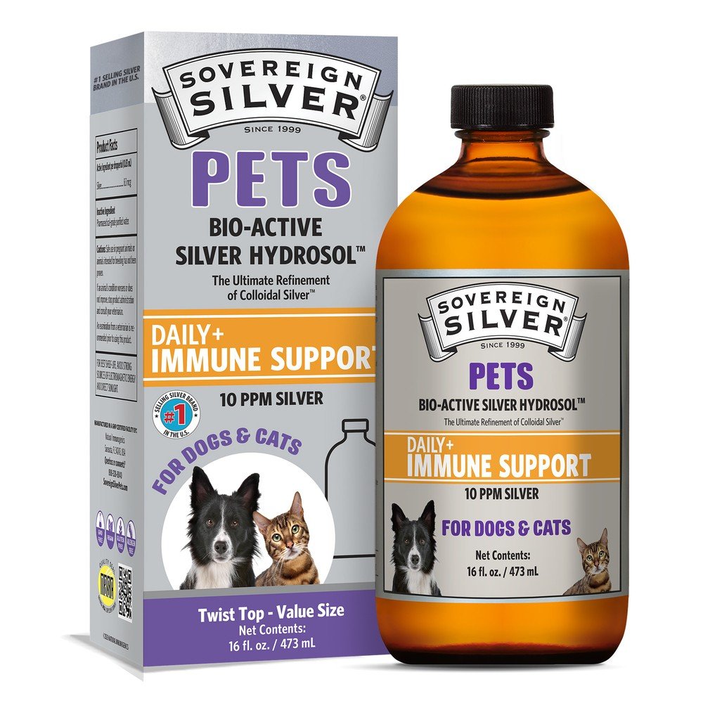 Sovereign Silver Natural Immunogenics Bio-Active Silver Hydrosol for Pets 16 oz Liquid