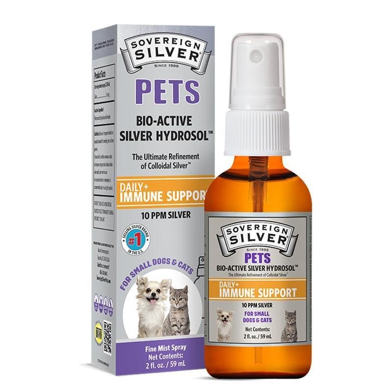 Sovereign Silver Natural Immunogenics Bio-Active Silver Hydrosol for Pets Fine Mist 2 oz Spray