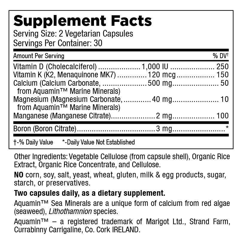 Mt. Angel Vitamins Bones + K2 60 Capsule