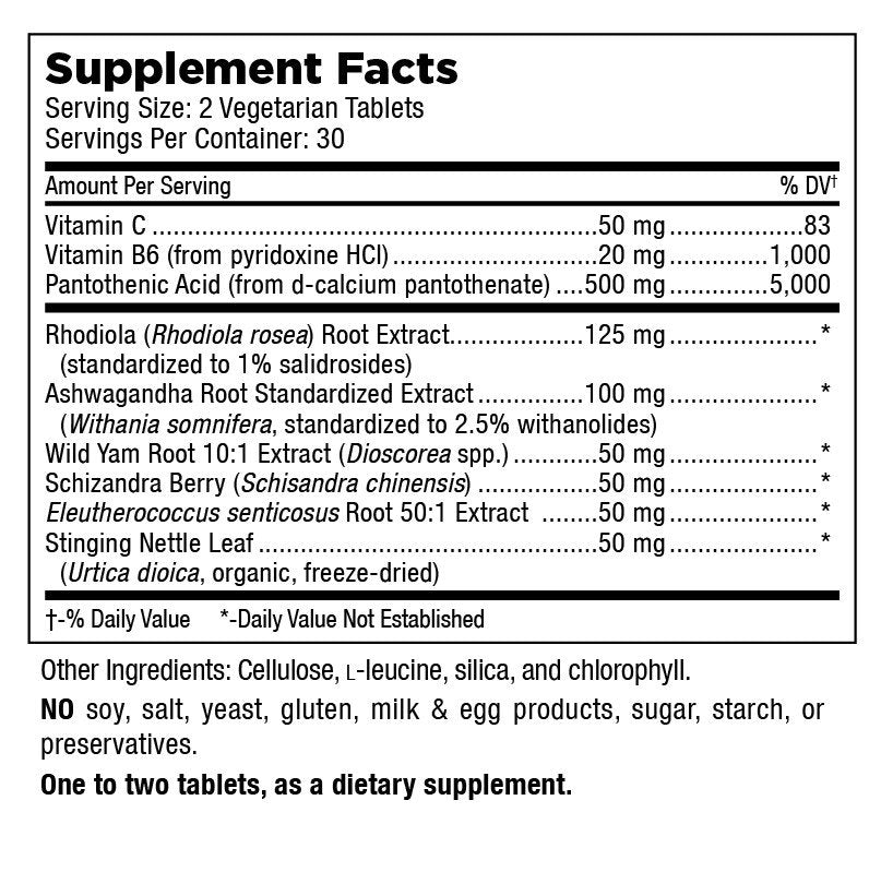 Mt. Angel Vitamins Adrenal Support 60 Vegetarian Tablet