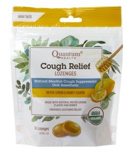 Quantum Health Cough Relief TheraZinc Lozenges Meyer Lemon & Honey 18 Count Lozenge