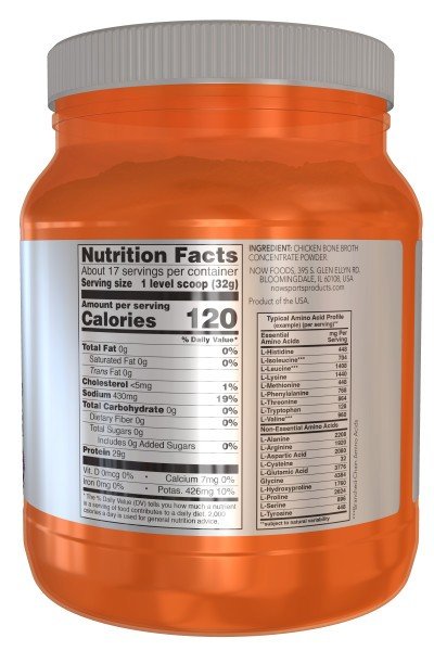 Now Foods Chicken Bone Broth Pure Powder 1.2 lbs Powder