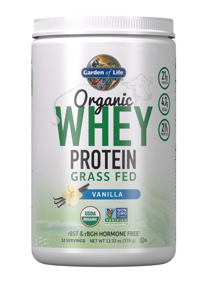 Garden of Life Organic Whey Protein Grass Fed Vanilla 379 grams (13.37 oz) Powder