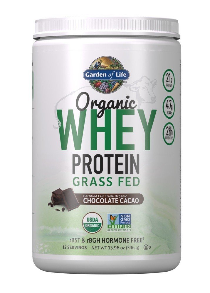 Garden of Life Organic Whey Protein Grass Fed Chocolate 397.5 grams (14.03 o Powder