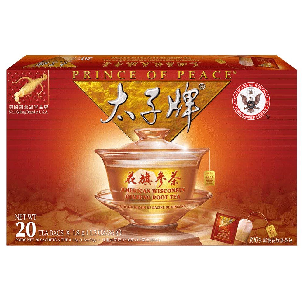 Prince Of Peace American Ginseng Root Tea 20 Bags Box