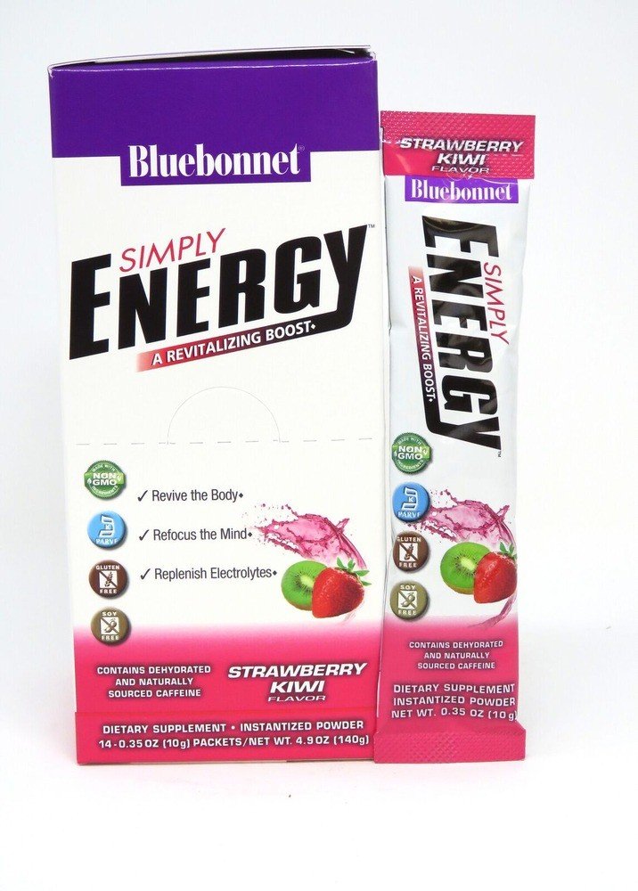 Bluebonnet Simply Energy Strawberry Kiwi 14 Packets Box