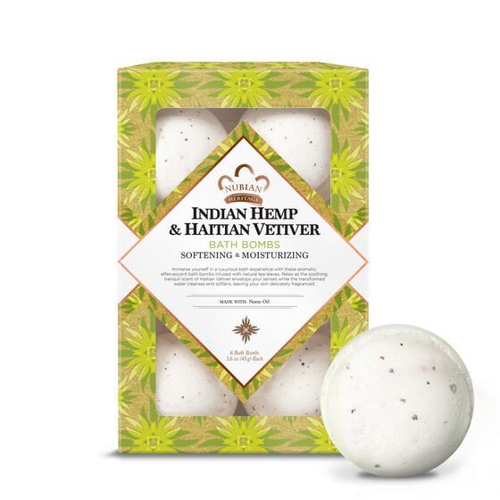 Nubian Heritage Indian Hemp & Haitian Vetiver Bath Bomb 2 oz Box