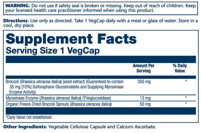 Solaray Activated Broccoli Seed Extract 30 VegCap