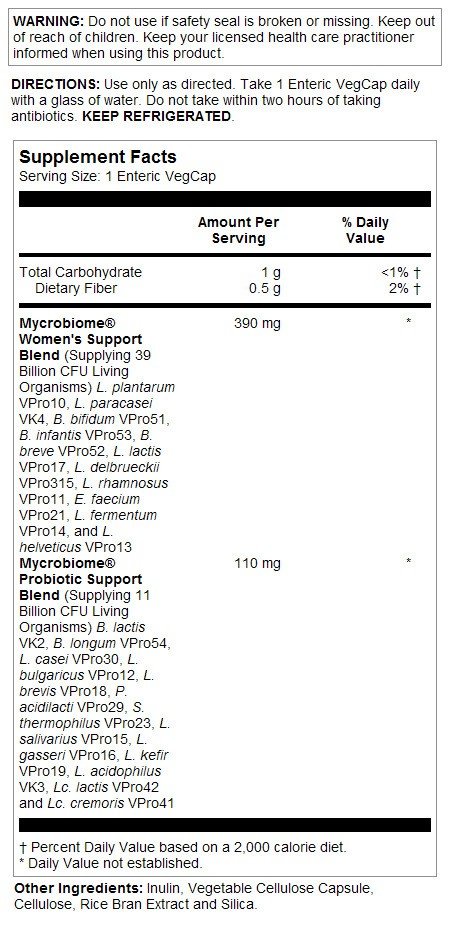 Solaray Mycrobiome Probiotic Women 30 VegCap