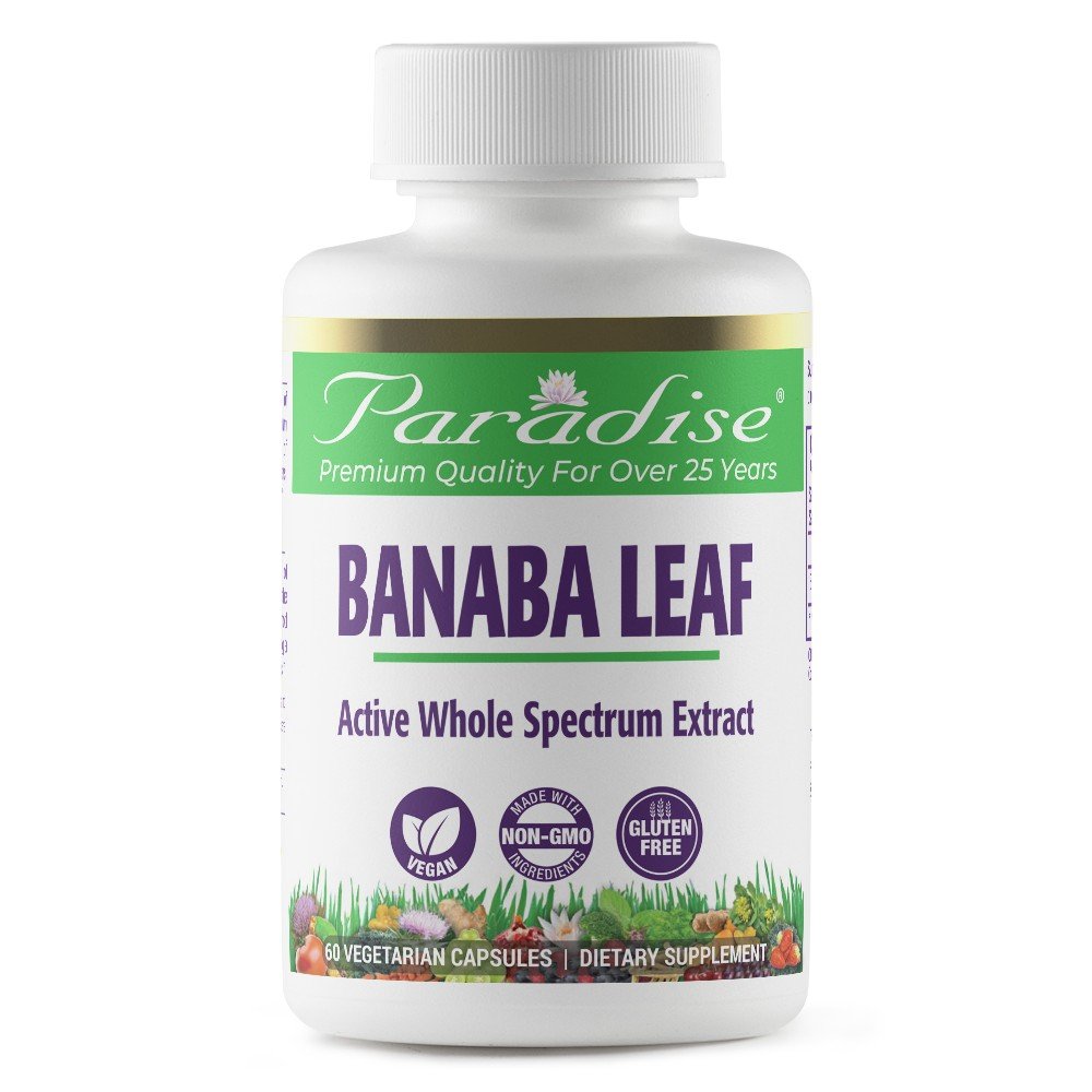 Banaba Leaf | Paradise | Vegan | Non GMO | Gluten Free | 60 VegCaps | 60 Capsules | Dietary Supplement | VitaminLife