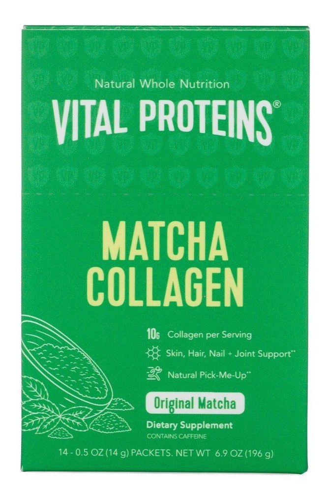 Vital Proteins Collagen Peptides Matcha Stick Pack 14 count Box