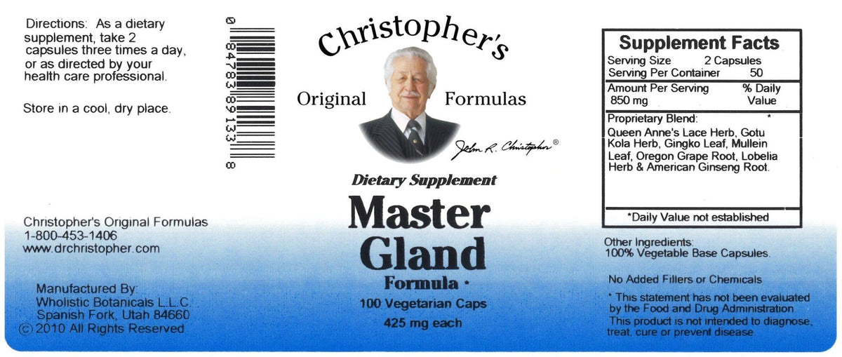 Christopher&#39;s Original Formulas Master Gland Formula 100 Capsule