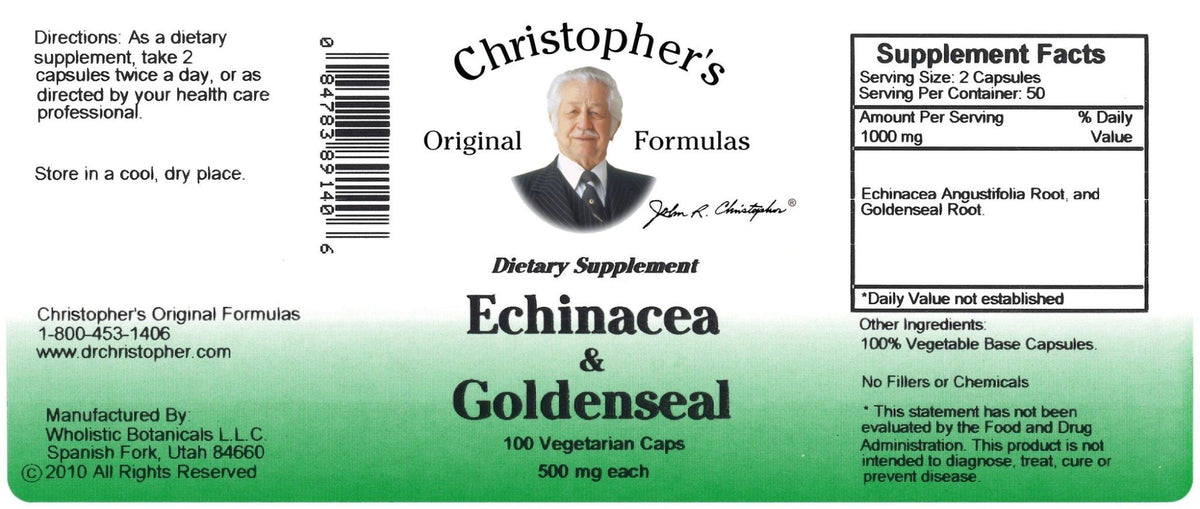 Christopher&#39;s Original Formulas Echinacea &amp; Goldenseal 100 Capsule