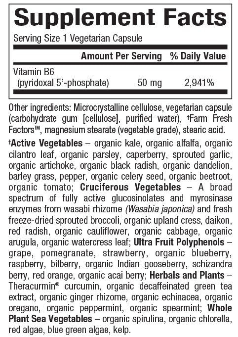 Natural Factors BioCoenzymated Pirodoxal 5&#39;-phosphate 50mg 30 VegCap