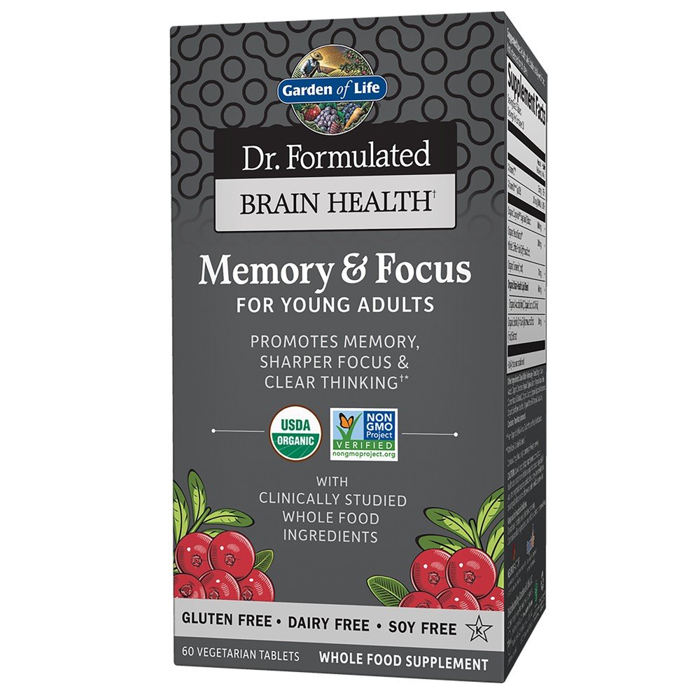 Garden of Life Dr. Formulated Brain Health Organic Memory and Focus for Young Adults 60 Capsule