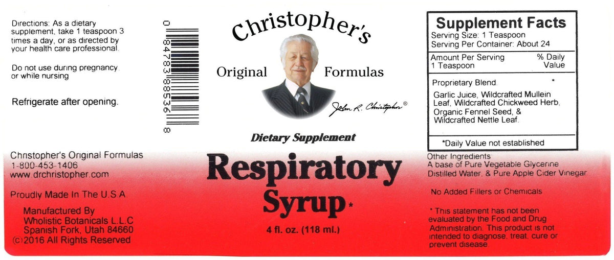 Christopher&#39;s Original Formulas Respiratory Syrup 4 oz Oil