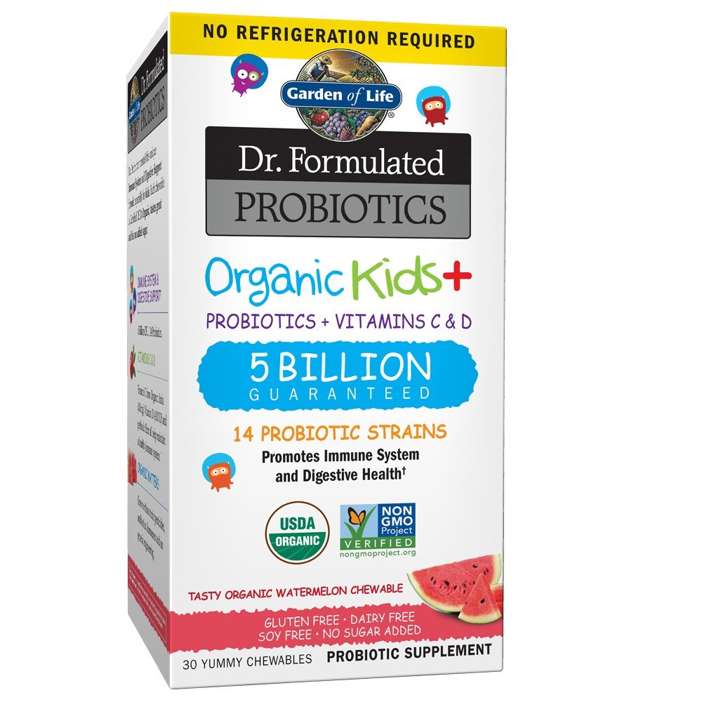 Garden of Life Dr. Formulated Probiotics Organic Kids Watermelon-Shelf Stable 30 Chewable