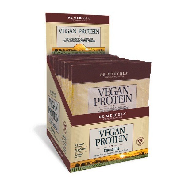 Dr. Mercola Vegan Protein Chocolate 14 Packets Box