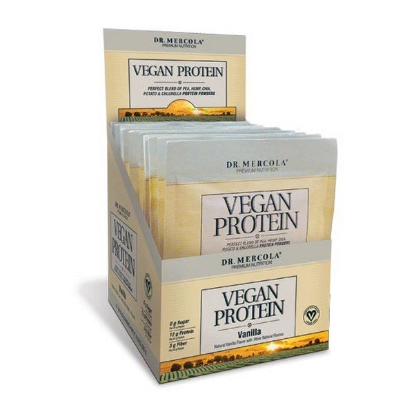 Dr. Mercola Vegan Protein Vanilla 14 Packets Box