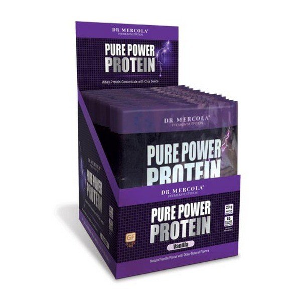 Dr. Mercola Pure Power Protein Vanilla 8 Packets Box