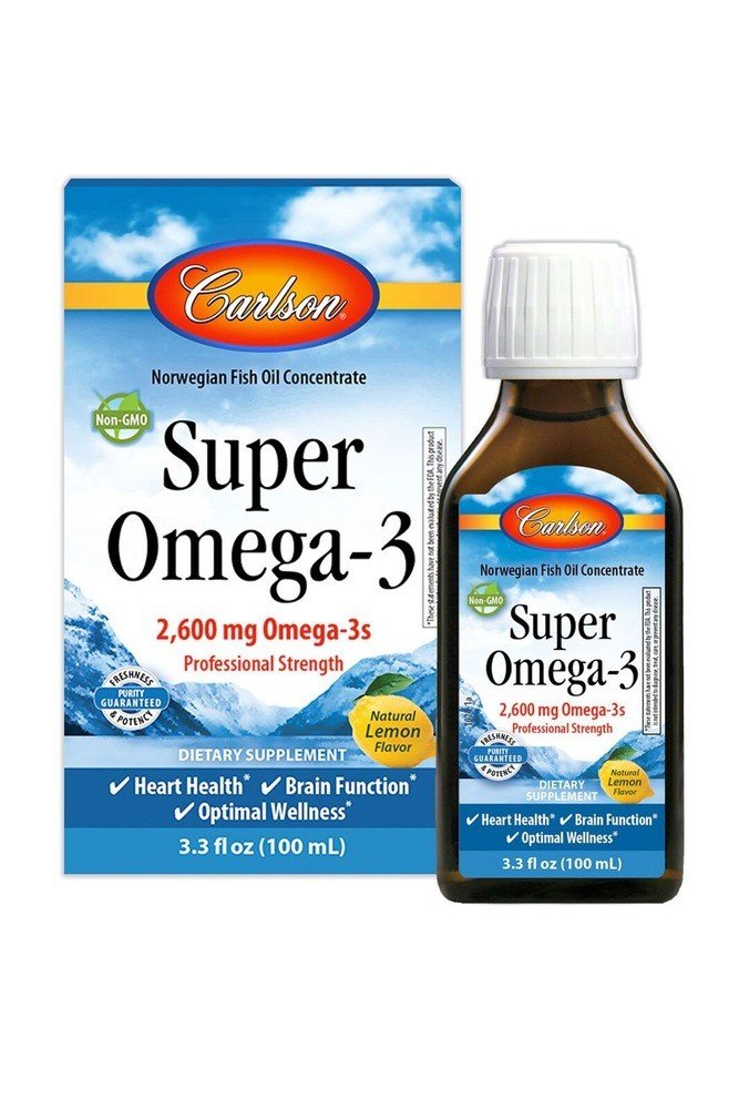 Carlson Laboratories Super Omega-3 Natural Lemon 100 mL Liquid